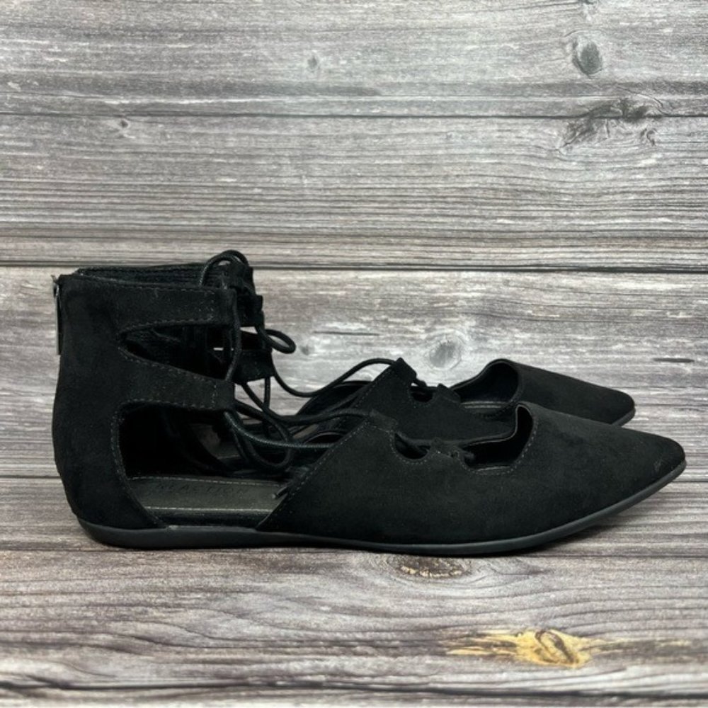 Kenneth Cole Reaction Kin Key Zip-Back Lace-Up Front Shoes Womens Size 8.5 Black